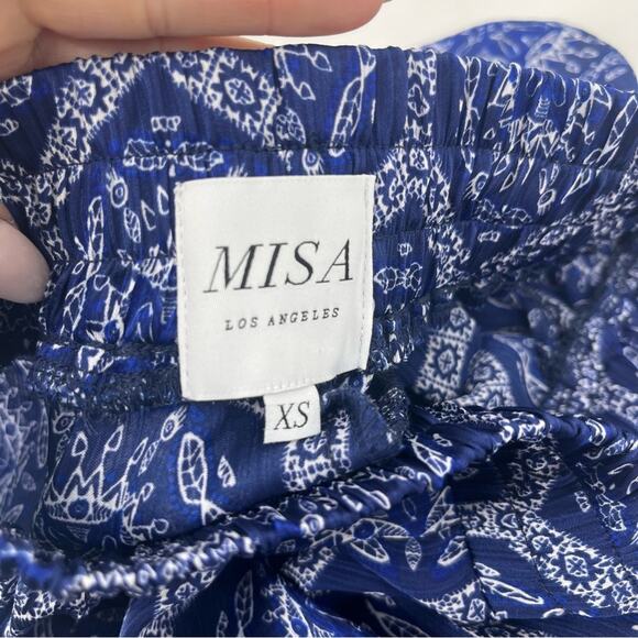 MISA Los Angeles Noomi Pants Size XS Lapis Tile Blue Boho Printed Joggers NWOT - Picture 9 of 10